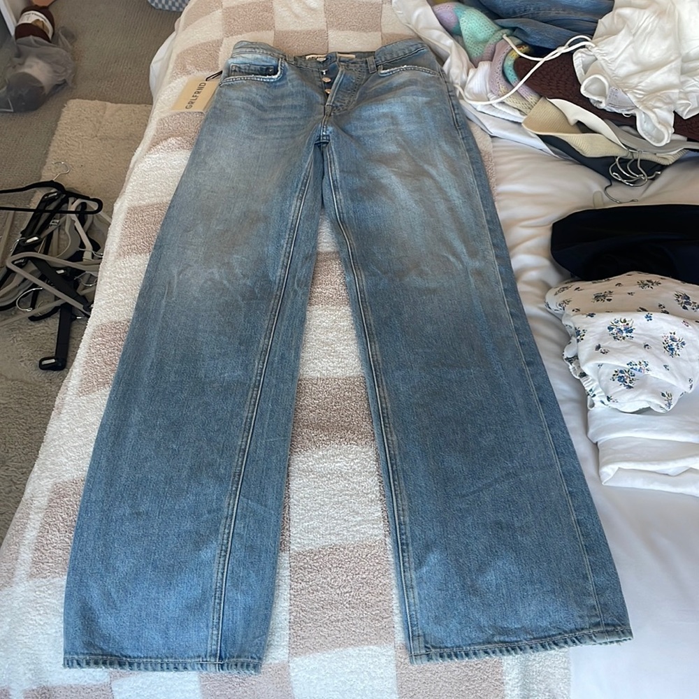 GRLFRND “The Brooklyn” high rise loose straight jean